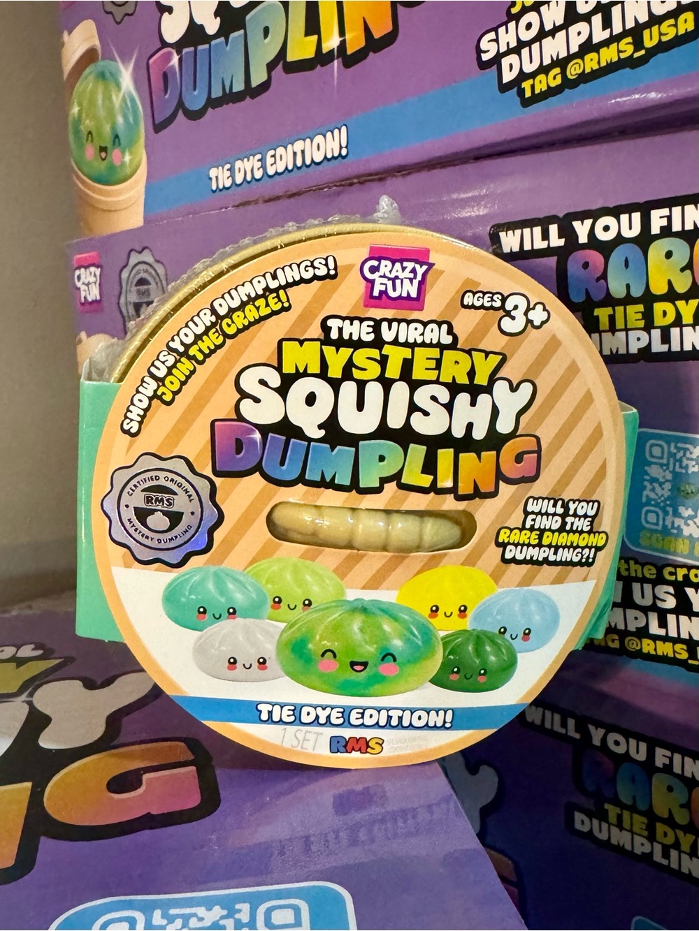 SET OF 3 - Viral Tie Dye Squishy Mystery Dumpling RMS ORIGINAL